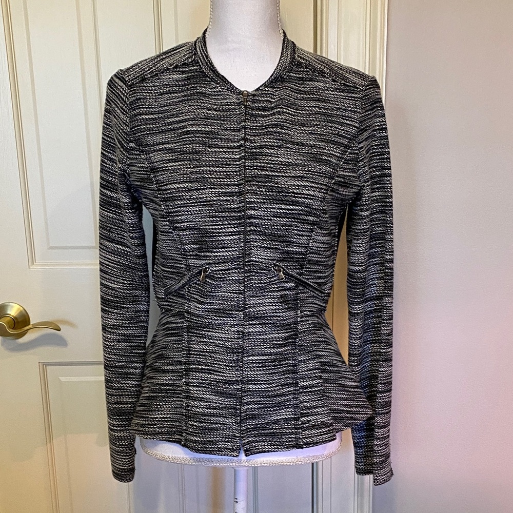 Black and Gray Textured Blazer